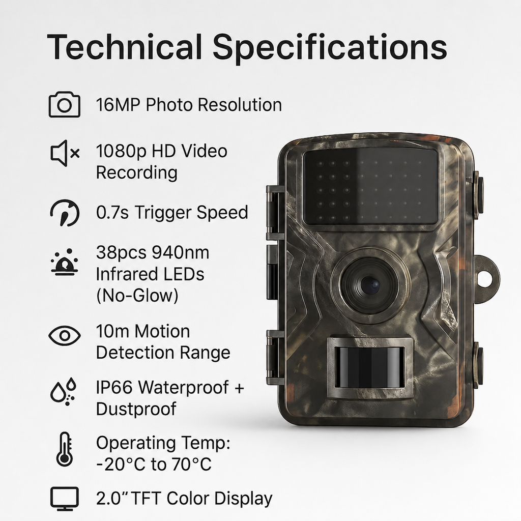 Outdoor Wildlife Trail Camera with Night Vision