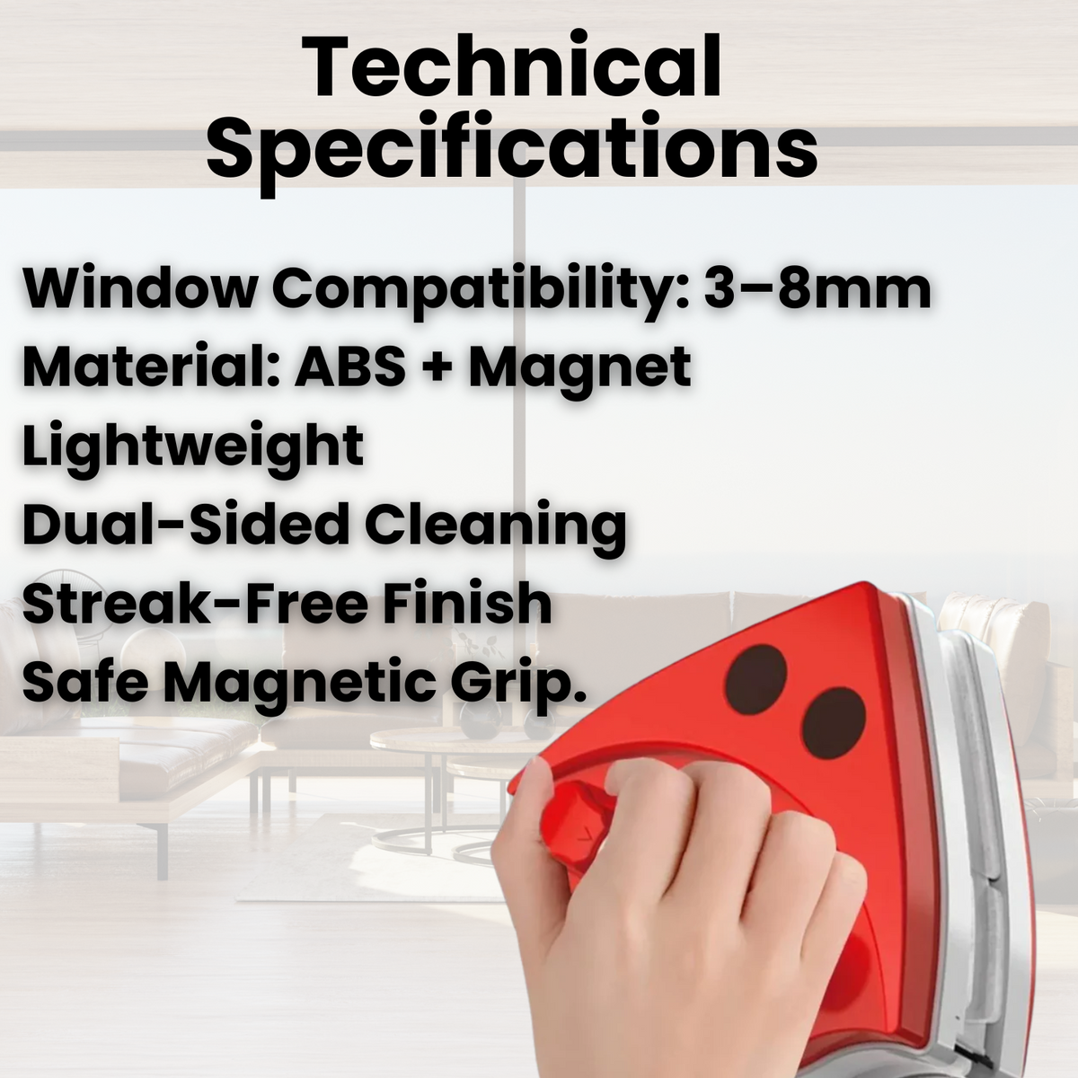 Safe Double‑Sided Window Cleaning Tool