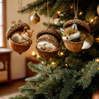 Christmas Ornaments Woodland Animal Acorn Tree Decor