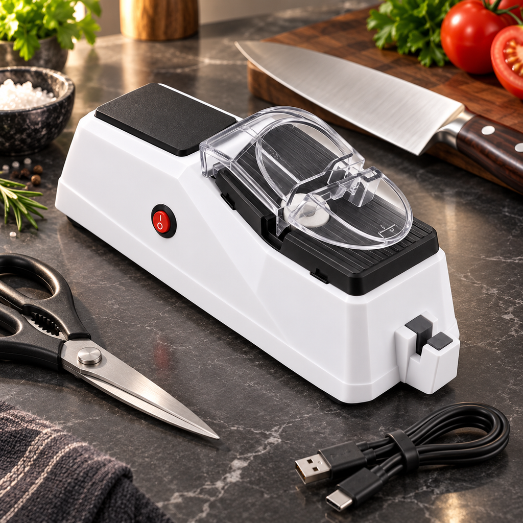 Compact Electric Knife Sharpener USB Rechargeable